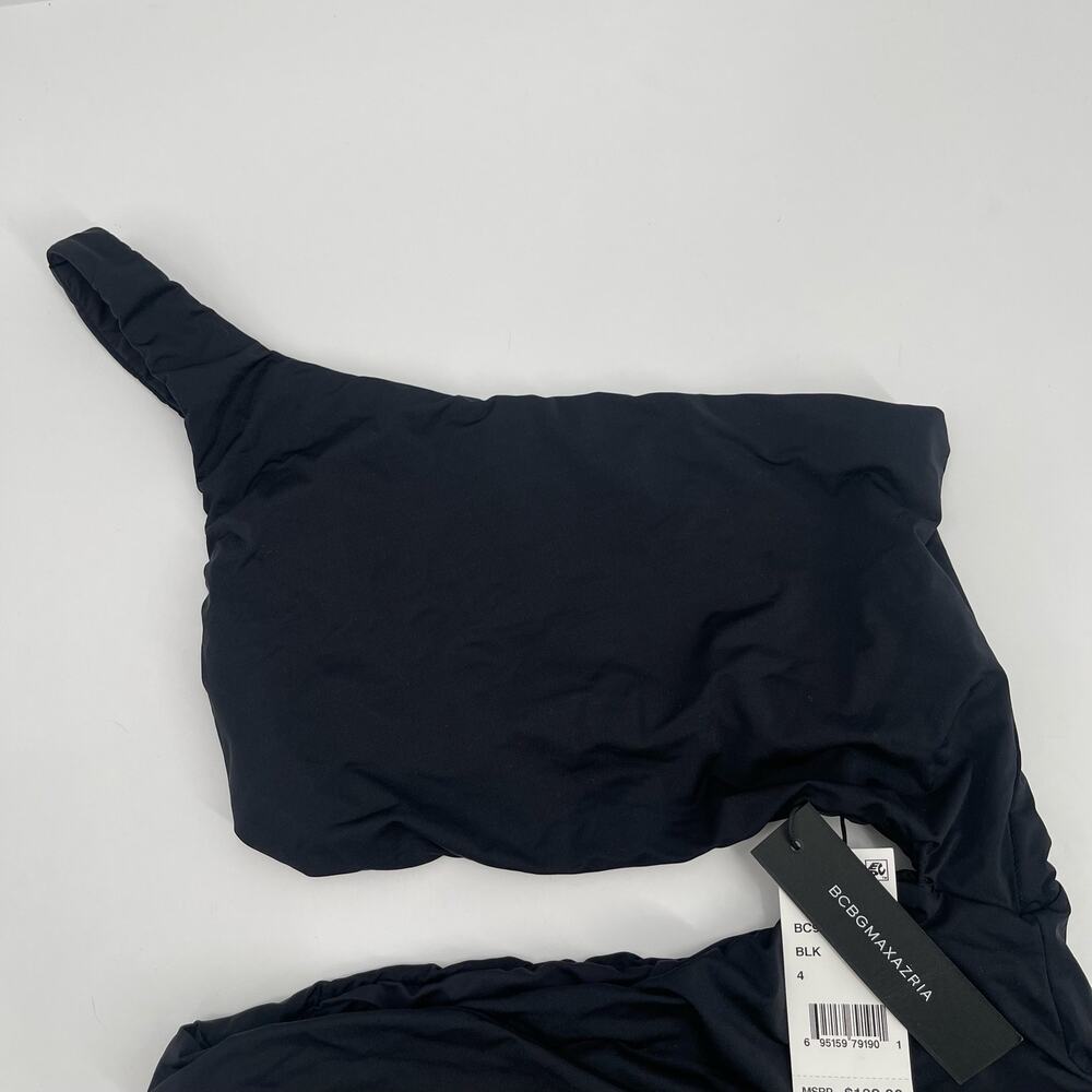 BCBGMAXAZRIA Swimsuit Size 4 One Piece Black Cutout One Shoulder Asymmetrical - Picture 8 of 13